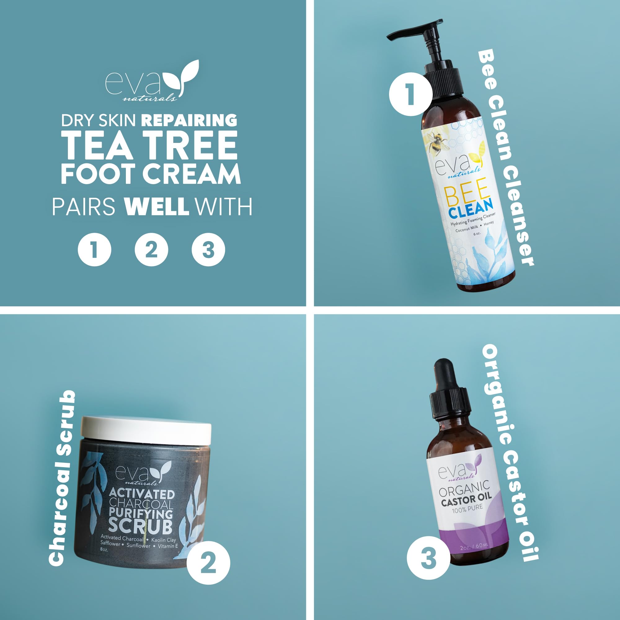 Crema de pies de árbol de té - Loción para pies con menta, mentol y menta verde - Tratamiento calmante para pies para talones y pies secos agrietados 9