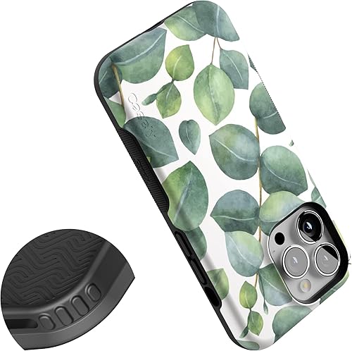 Miniatura 5 de Casely Funda para iPhone 13 Pro Compatible con MagSafe Leaf Me Alone Funda con estampado floral verde