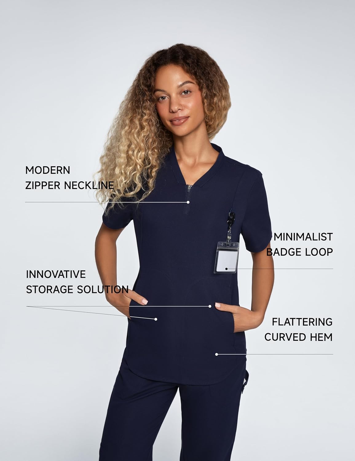 Acadia Louise Scrub Top for Women: Slim Fit, V-Neck, 2 Pockets, High Performance, Easy Care - Image 3
