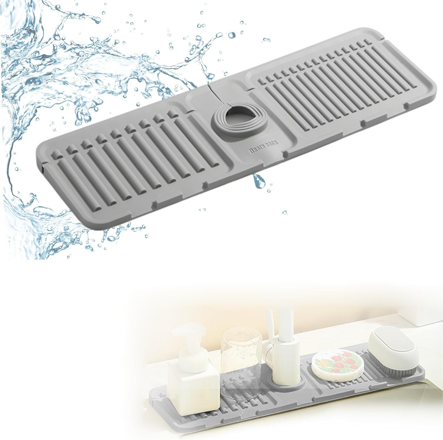Amazon.com: RWSEFK Bathroom Kitchen Silicone Faucet Mat,2024 Upgraded ...