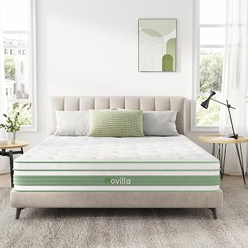 Novilla Queen Mattress 12 Inch, Hybrid Queen Size Mattress in a Box, Gel Memory Foam & Individual Pocket Springs, Medium Firm, Motion Isolation, Cool Sleep & Pressure Relief, CertiPUR-US