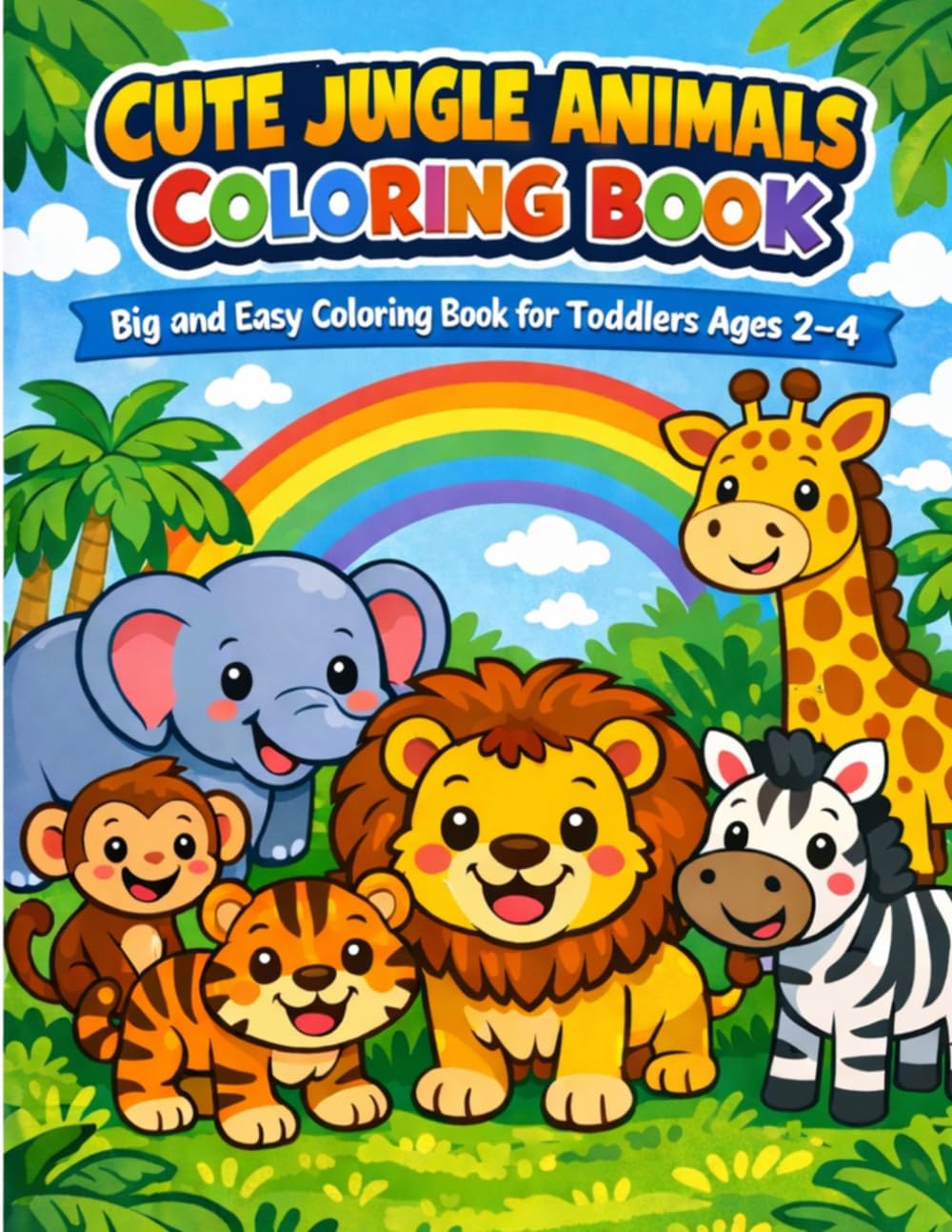 My First Jungle Animals Coloring Book Ages 2–4: Big Simple Pictures with Thick Lines for Toddlers and Preschoolers
