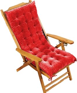 Mecedora para exteriores con lazos para banco de jardín, cómoda, color rojo, color sólido, uso en interiores y exteriores, 165 x 50 cm