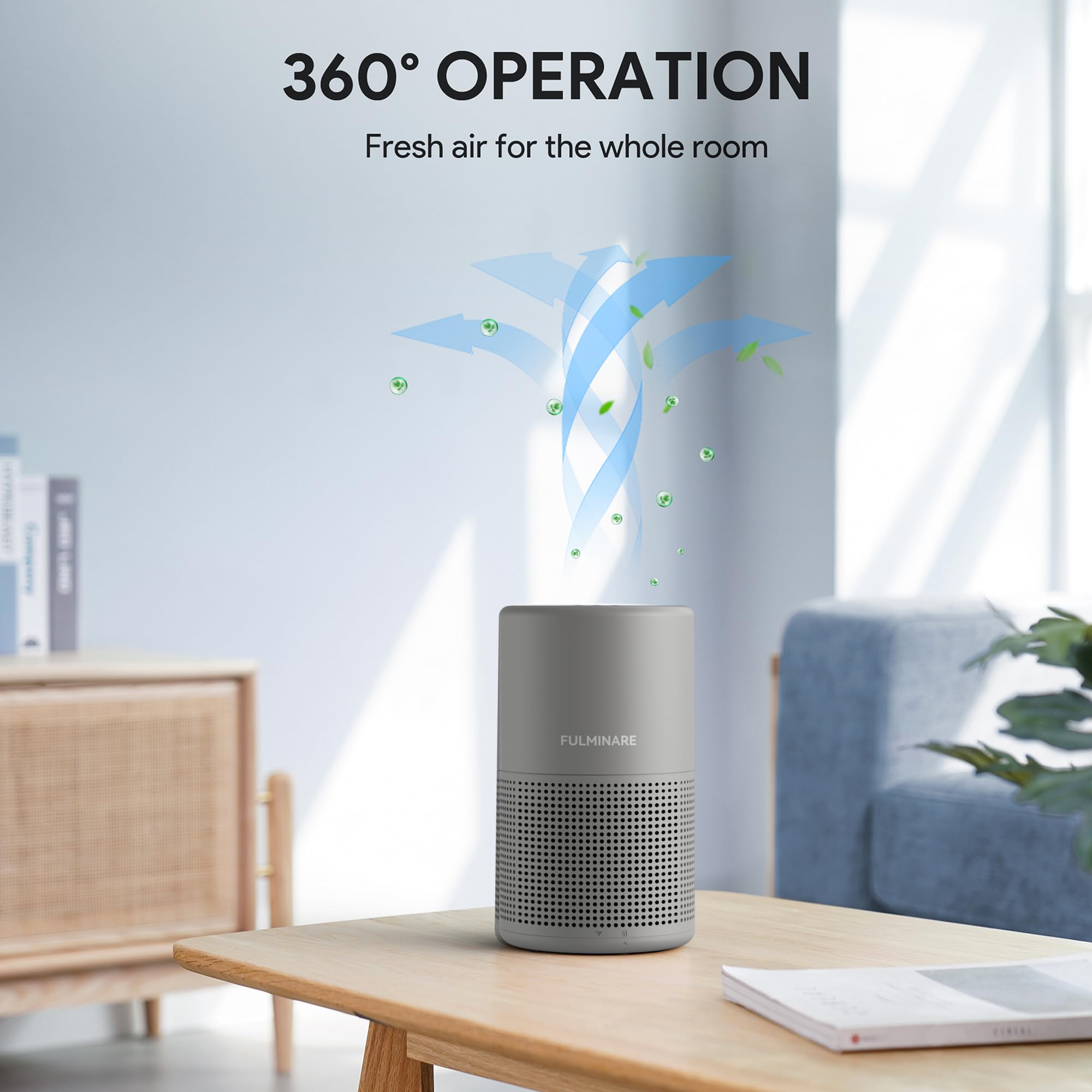 FULMINARE Air Purifiers for Bedroom H13 True HEPA Air Filter (Gray) view 4