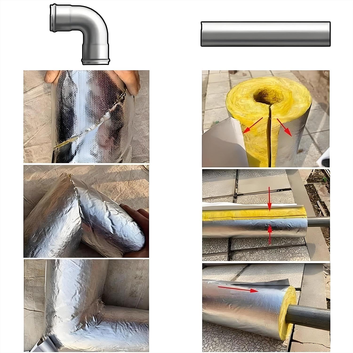 Tubo De Lana De Roca Con Aluminio,Tubo de Aislamiento de Tubería