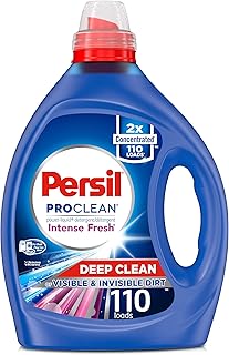 Persil Laundry Detergent Liquid, Intense Fresh Scent, 2X Concentrated, High Efficiency (HE), 110 Loads, Packaging May Vary