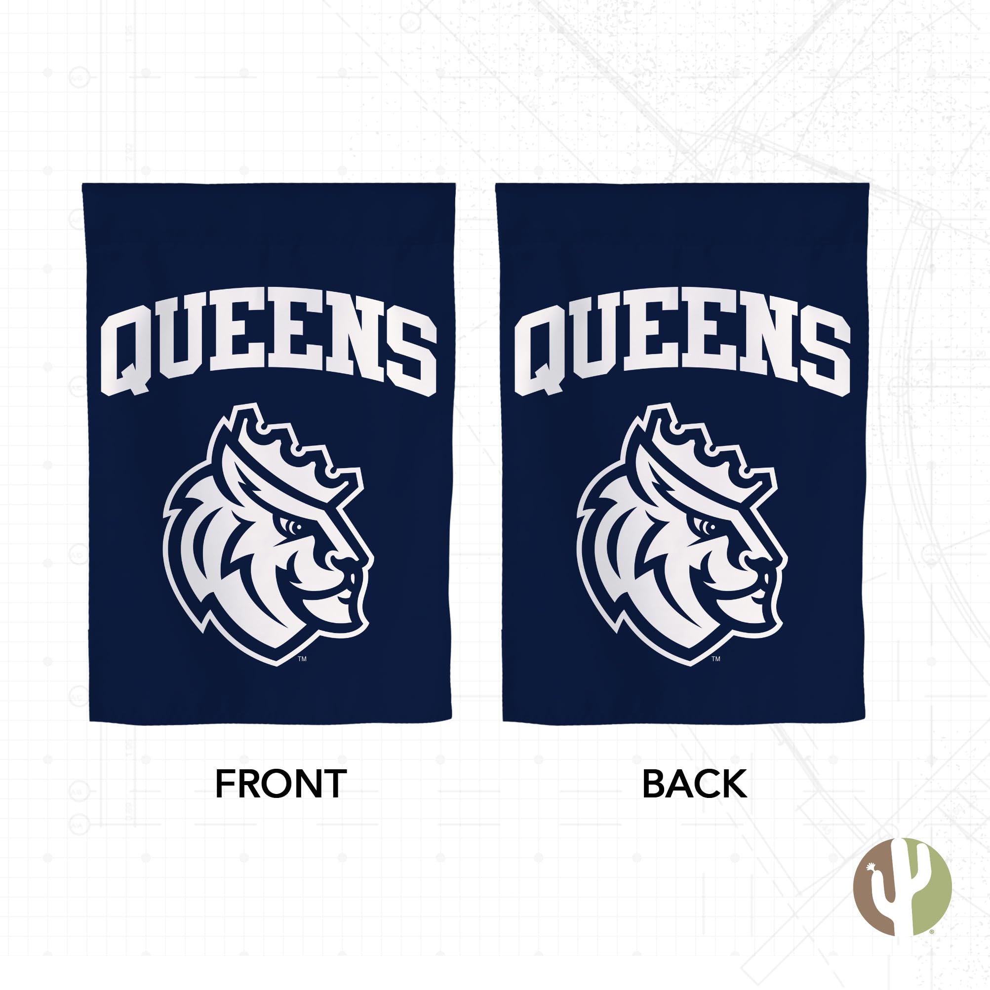 Queens University Royals Garden Flag - Double Sided NCAA Licensed, 13" X 18" Polyester