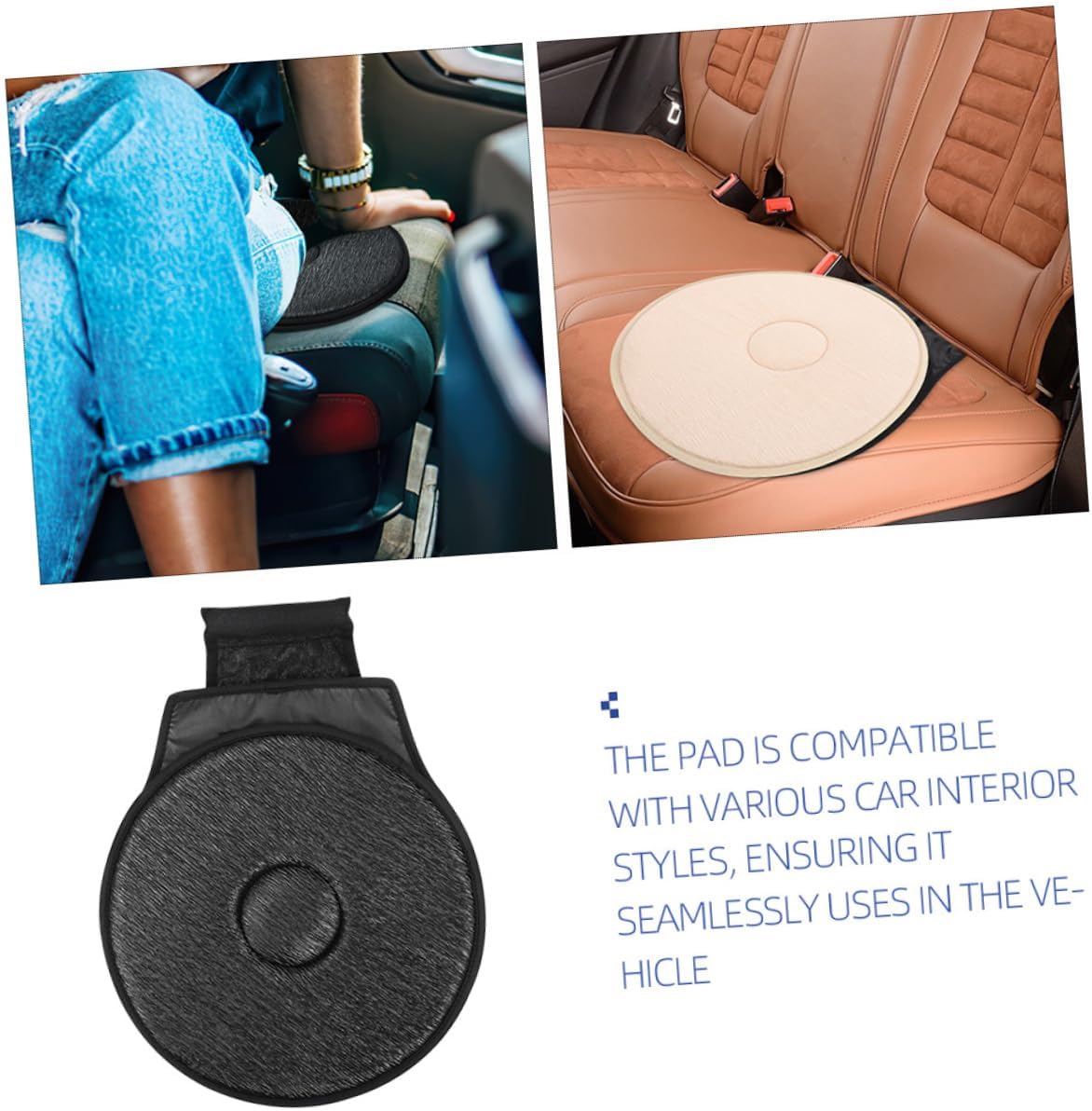 ULTECHNOVO 2pcs Elderly-Friendly Swivel Seat Pad Car Seat Swivel Cushion for Comfort Convenience