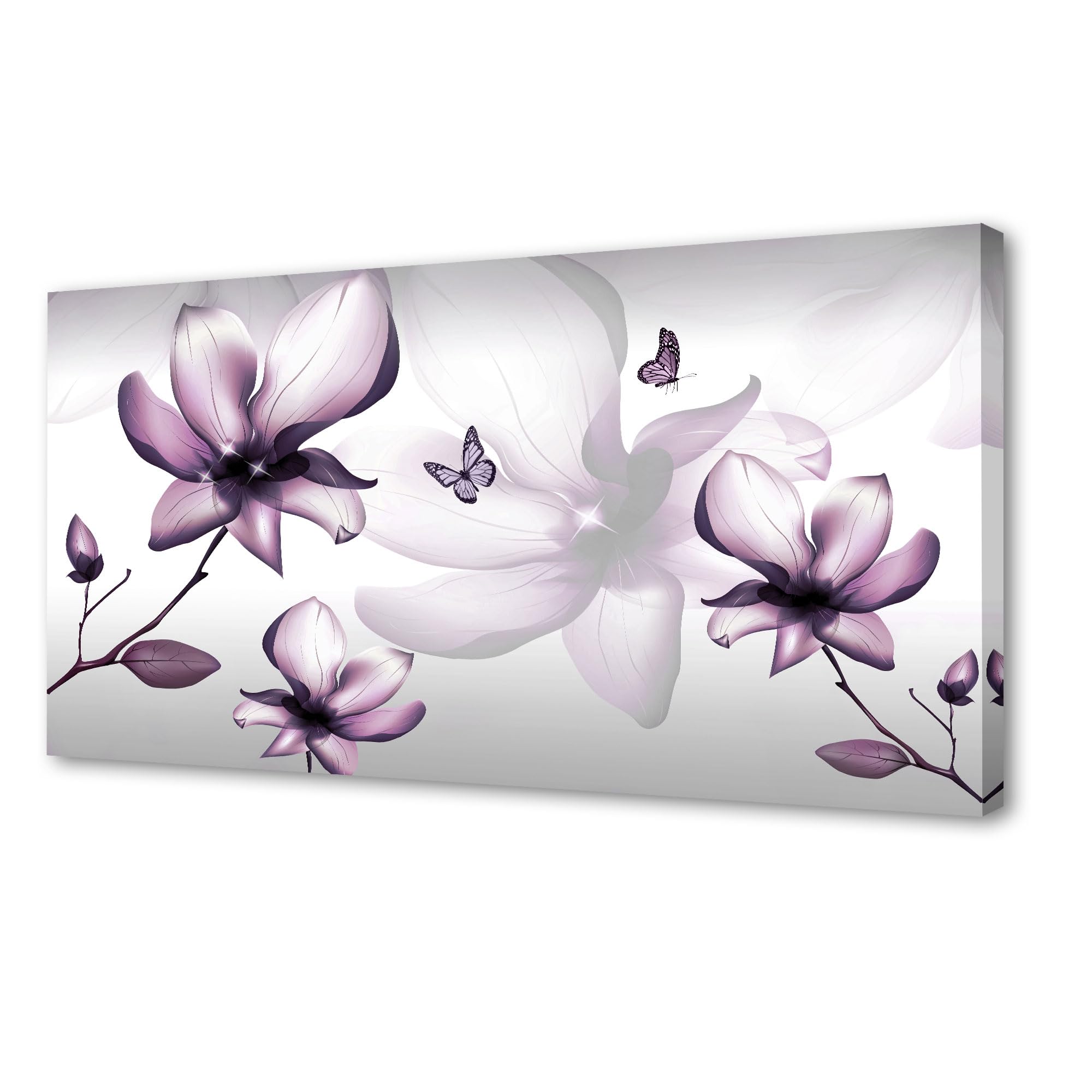Canvas wall art butterflies and flowers