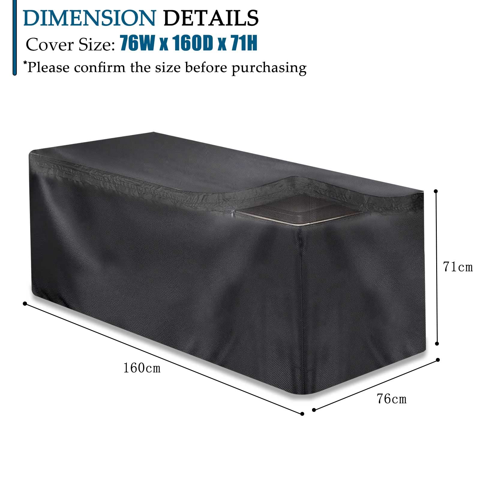 Copertura Per Panca Giardino PATIO PLUS - Impermeabile 163x66cm Tessuto Oxford 420D - Foto 3