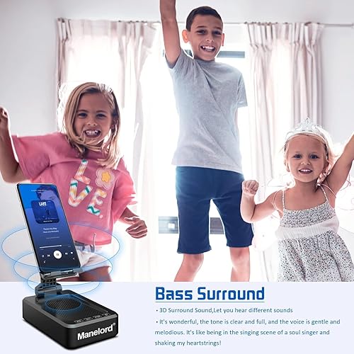 Miniatura 7 de Soporte para teléfono celular con altavoz Bluetooth inalámbrico compatible con tableta iPhoneSamsungiPad, soporte de teléfono de diseño