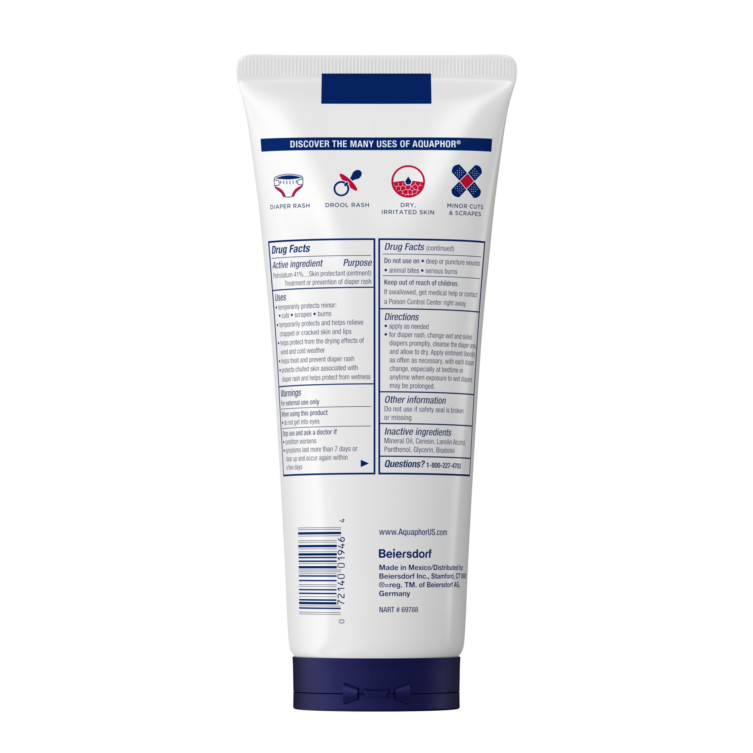 Aquaphor Baby Healing Ointment, Diaper Rash and Dry Skin Protectant, 7 Ounce