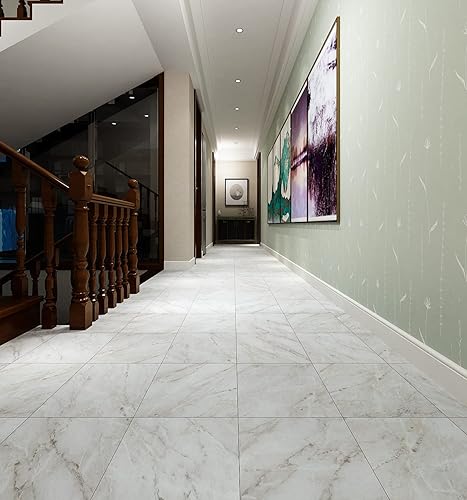 Miniatura 7 de Livelynine Light Grey Peel and Stick Flooring Bathroom Floor Tile Peel and Stick Vinyl Flooring Sheet Kitchen Waterproof Laminate Flooring Tiles