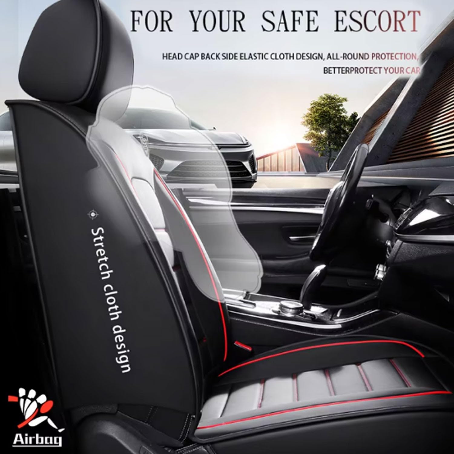 Fundas Asiento Cuero Coche - Juego Completo 5 Piezas (Delanteros y Traseros) - Impermeables, Cómodas - Compatible AirbagCinturón Seguridad【para New Hyunda Tucson 2024,Gris】