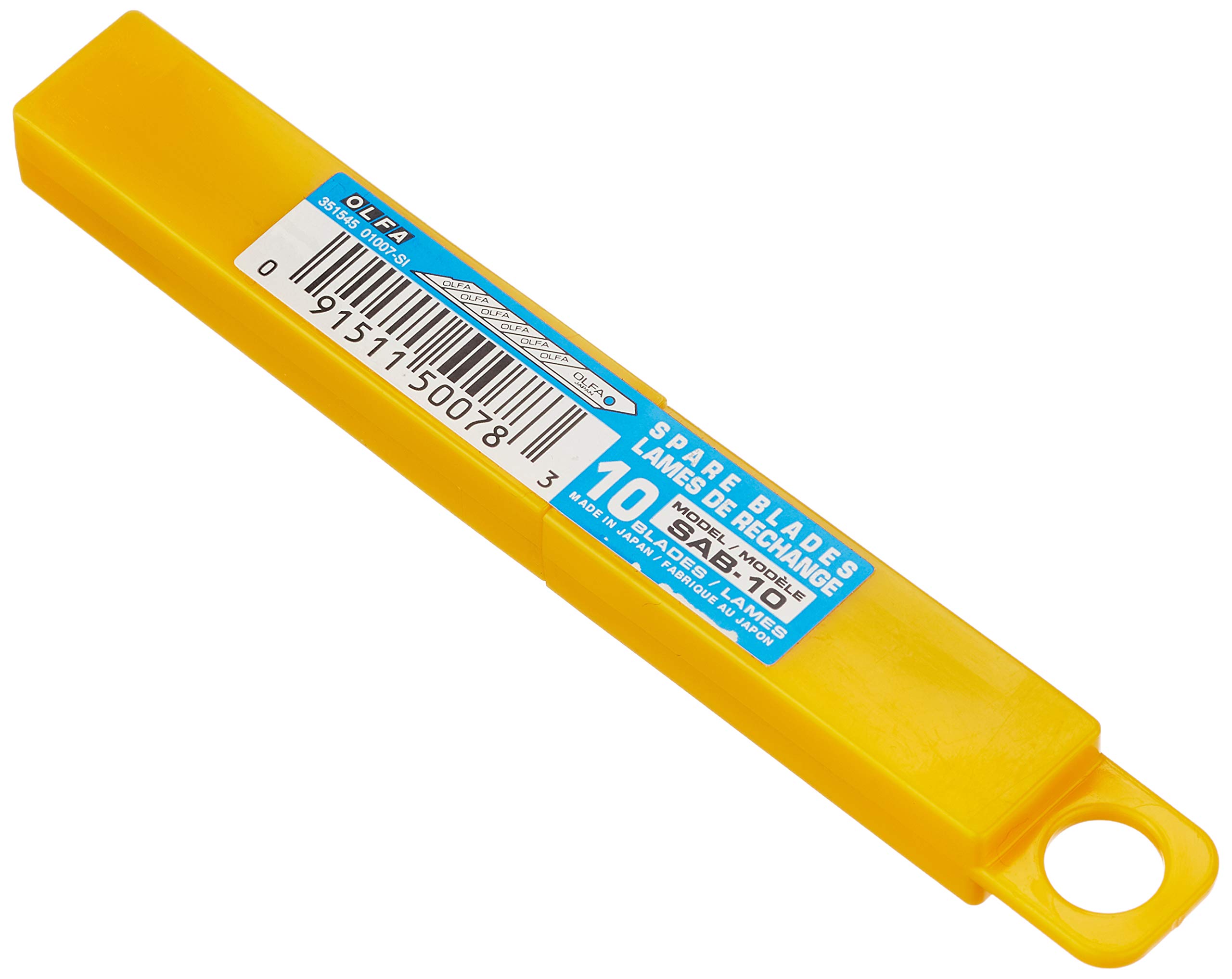 OLFA SAB-10 - Pack de 10 cuchillas troceables 9 mm ángulo de corte 30º plateadas