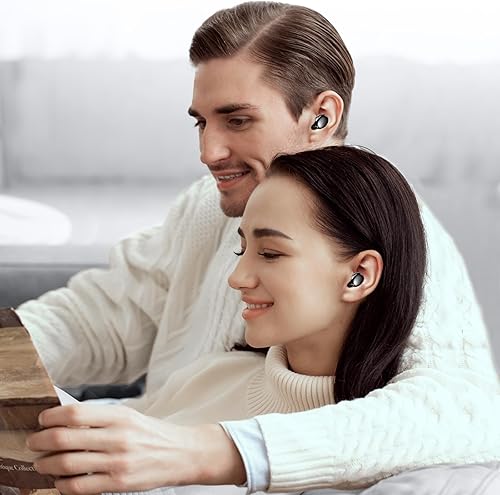 Miniatura 8 de kurdene Auriculares inalámbricos Bluetooth de 5.3 pulgadas, auriculares ligeros, sonido de graves profundos, micrófonos integrados, auriculares de