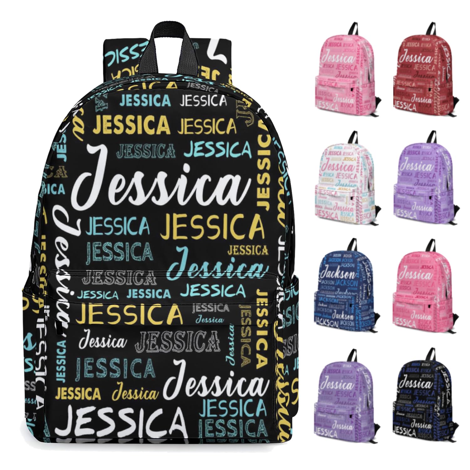 Ownxhbc Custom Backpack for Boys Girls Kids, Personalized Name Bookbags Customize School Back Pack 17In Laptop Bags Women Men