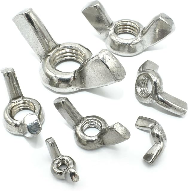 2, UNF A2 Stainless Steel Butterfly Wing Nuts - to Fit Bolts/Screws - 1/2"