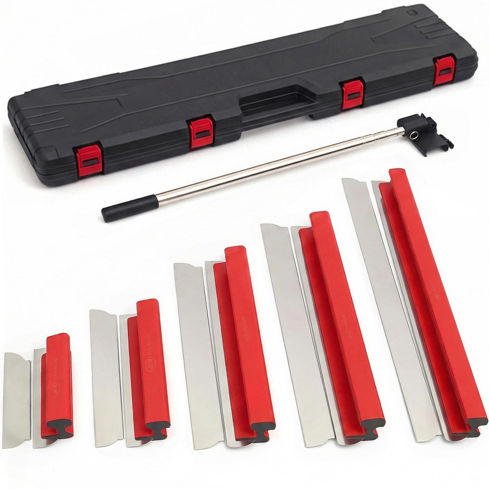 Drywall Skimming Blade Set with Extension Handle – (20/40/60/80/100cm) Speed Skim Plastering Tools, Multiple Applications Drywall Spatula Set with Replaceable Blades for Sheetrock Gyprock Wall-Board