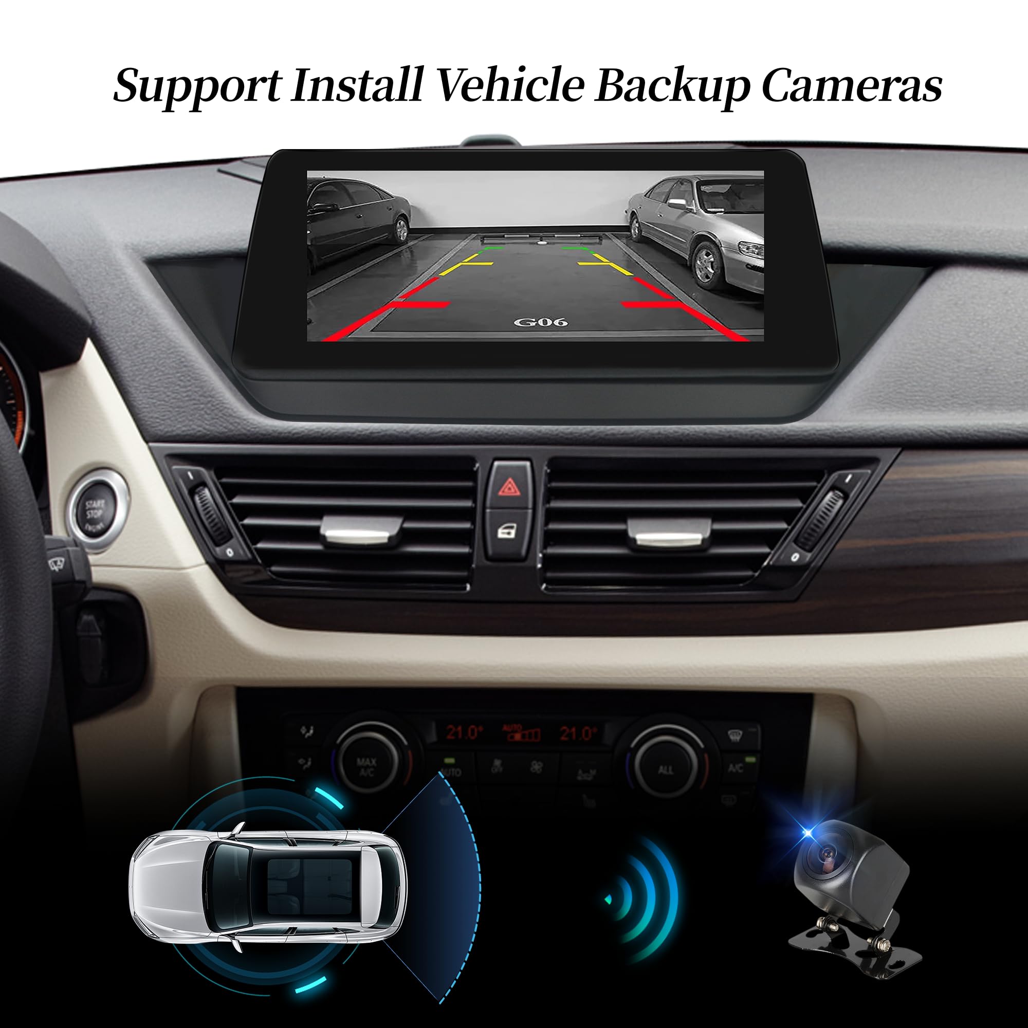 Aktualizacja ekranu 26.0 cm do BMW X1 E84 bez wyświetlacza Oem Radio zamiennik zestawu stereo Android 13 Carplay Android Auto Bluetooth Wifi 4G SWC Spotify nawigacja GPS na desce rozdzielczej (256 GB)