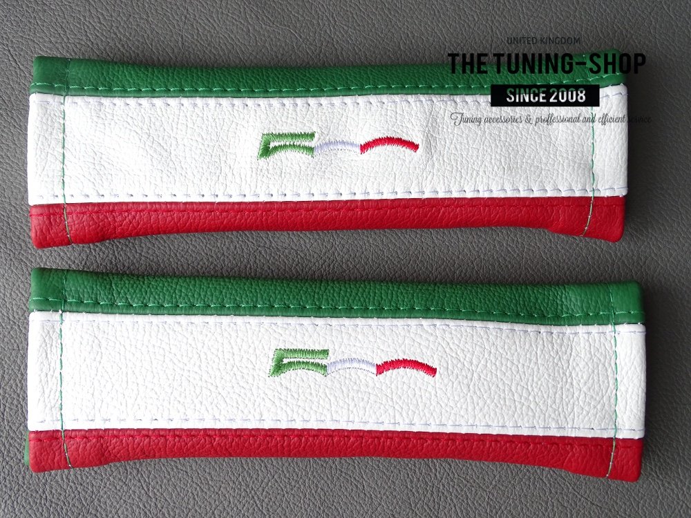 The Tuning Shop Housses de Ceinture de sécurité en Cuir Couleurs Italiennes