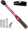 ATsafepro Digital Torque Wrench-1/2-Inch Drive & 5.1-340Nm (3.8-250.8 ft-lb), Heavy Duty Torque Wrench with Buzzer, 5 Units, 2% Accuracy for Trucks & Machinery