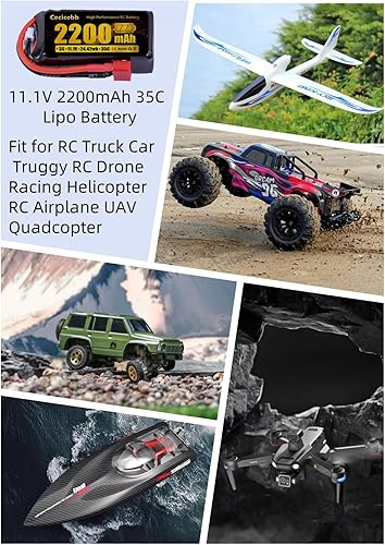 Miniatura 5 de 3S 11.1V Lipo Batería 2200mAh 35C con conector T para vehículos RC Car Vehículos RC Barco Drone Avión Quadcopter Helicóptero FPV 1 Pack con cargador