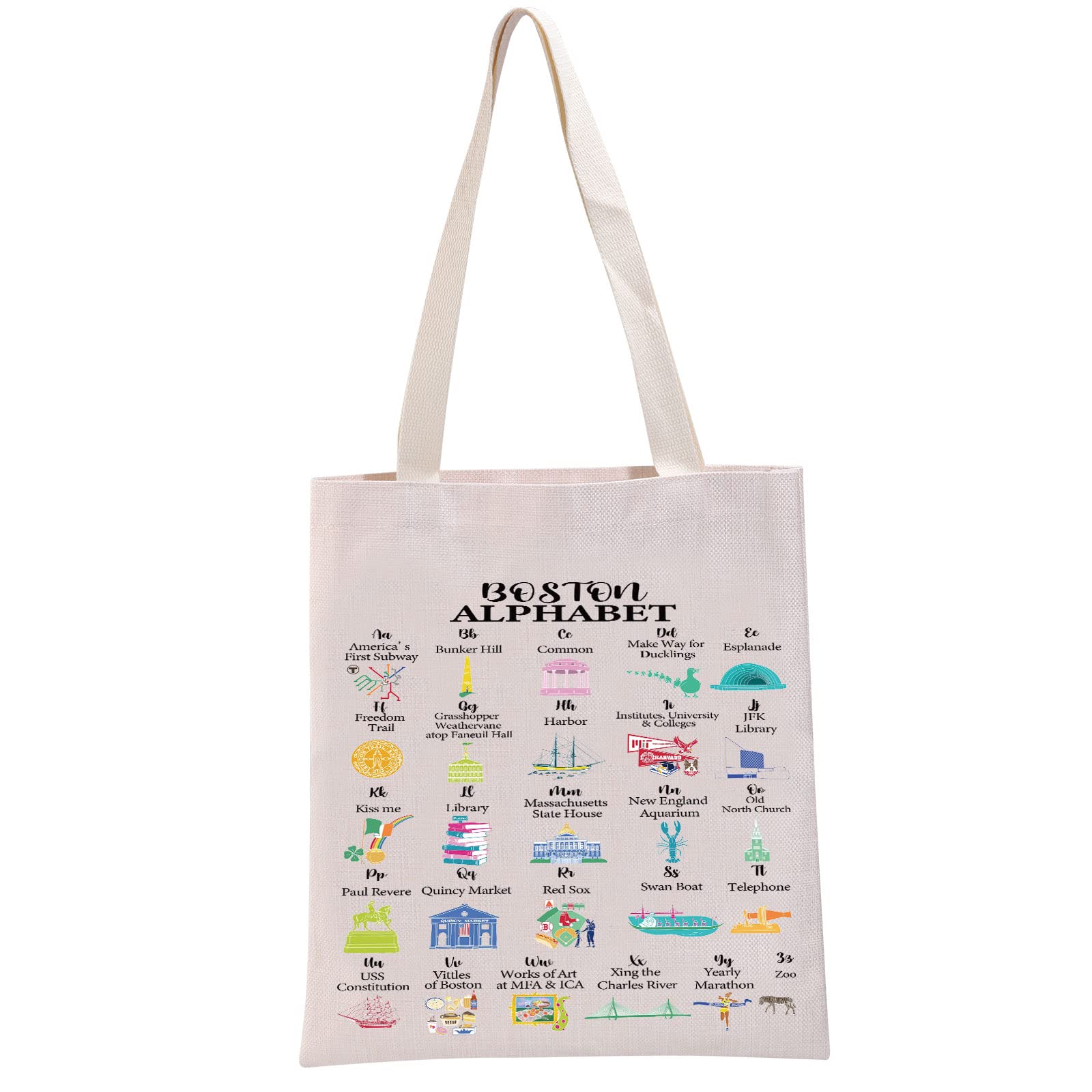 GenericBoston Massachusetts MA Gift Boston Massachusetts Alphabet Tote Bag Boston Massachusetts Tourist Handbag Boston Souvenir Gift