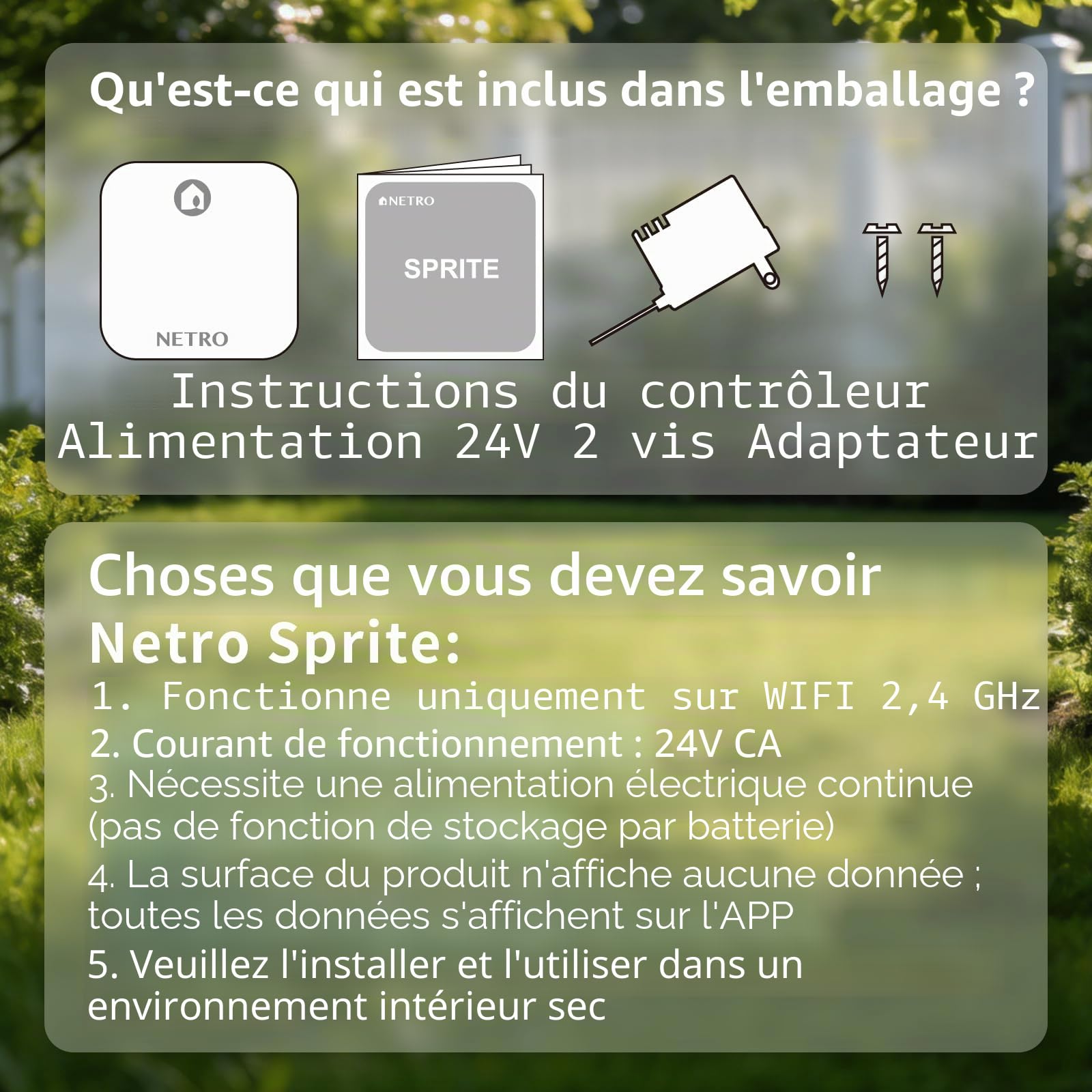 Netro Contrôleur d'arrosage intelligent, Wifi, sensible à la météo, accès à distance, 6 zones, compatible avec Alexa