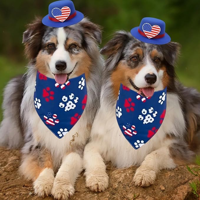 Pañuelo Triangular Reversible Bandana Perro Bandera Estados Unidos 2 Piezas miniatura 2