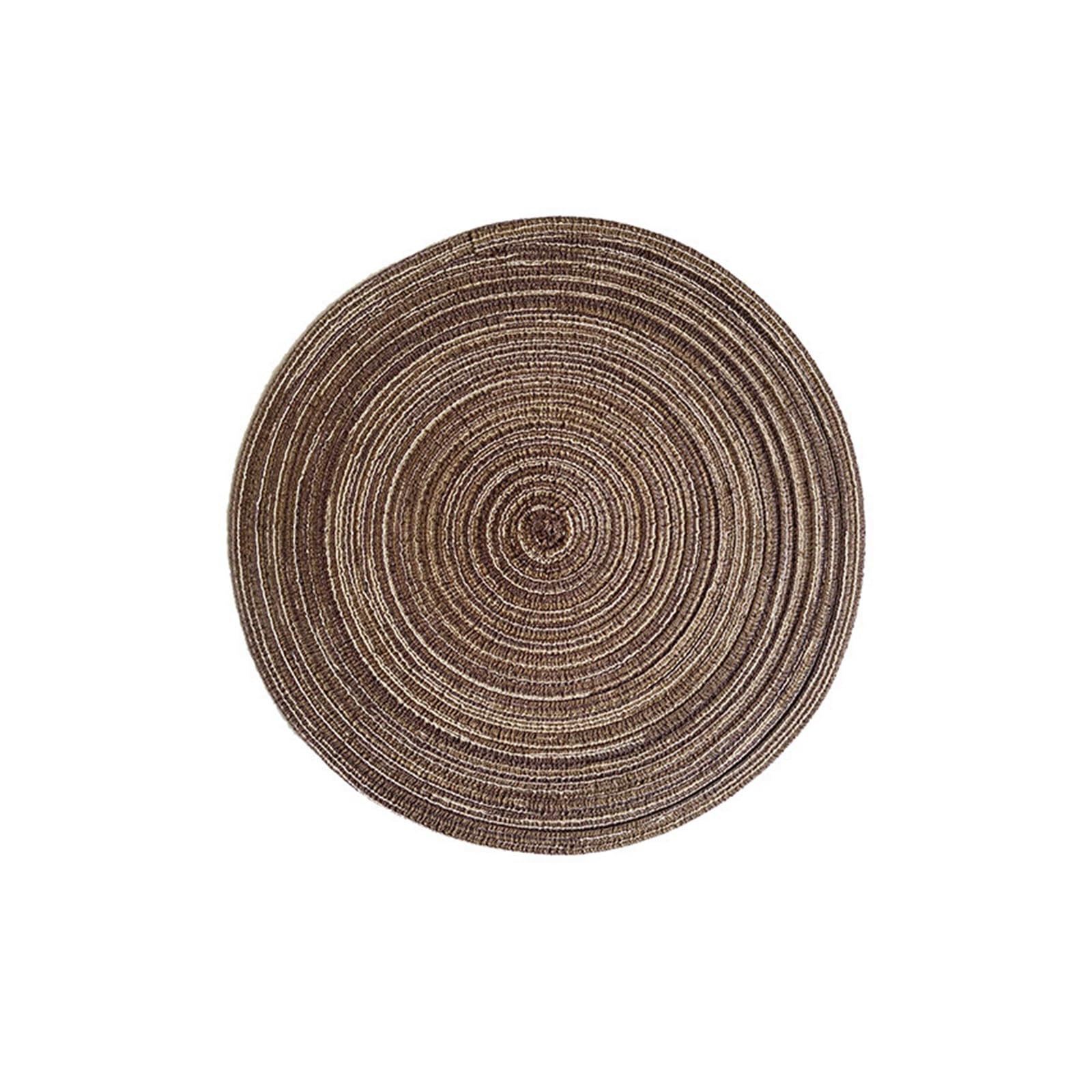 2Pcs 18CM Round Dinner Placemat Ramie Woven Cup Mat Heat Insulation Plate Coaster(D 2Pcs 18CM)