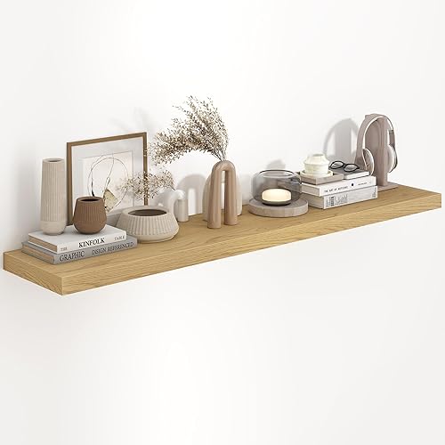 Miniatura 41 de Fun Memories Estantes flotantes de 36 x 8 pulgadas para pared, juego de 2 estantes de baño de granja, estantes de pared de madera de 36 pulgadas de