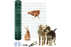Tongmo Durable Green PVC Hog Wire Fence Panels for Chicken Yard and Garden Protection