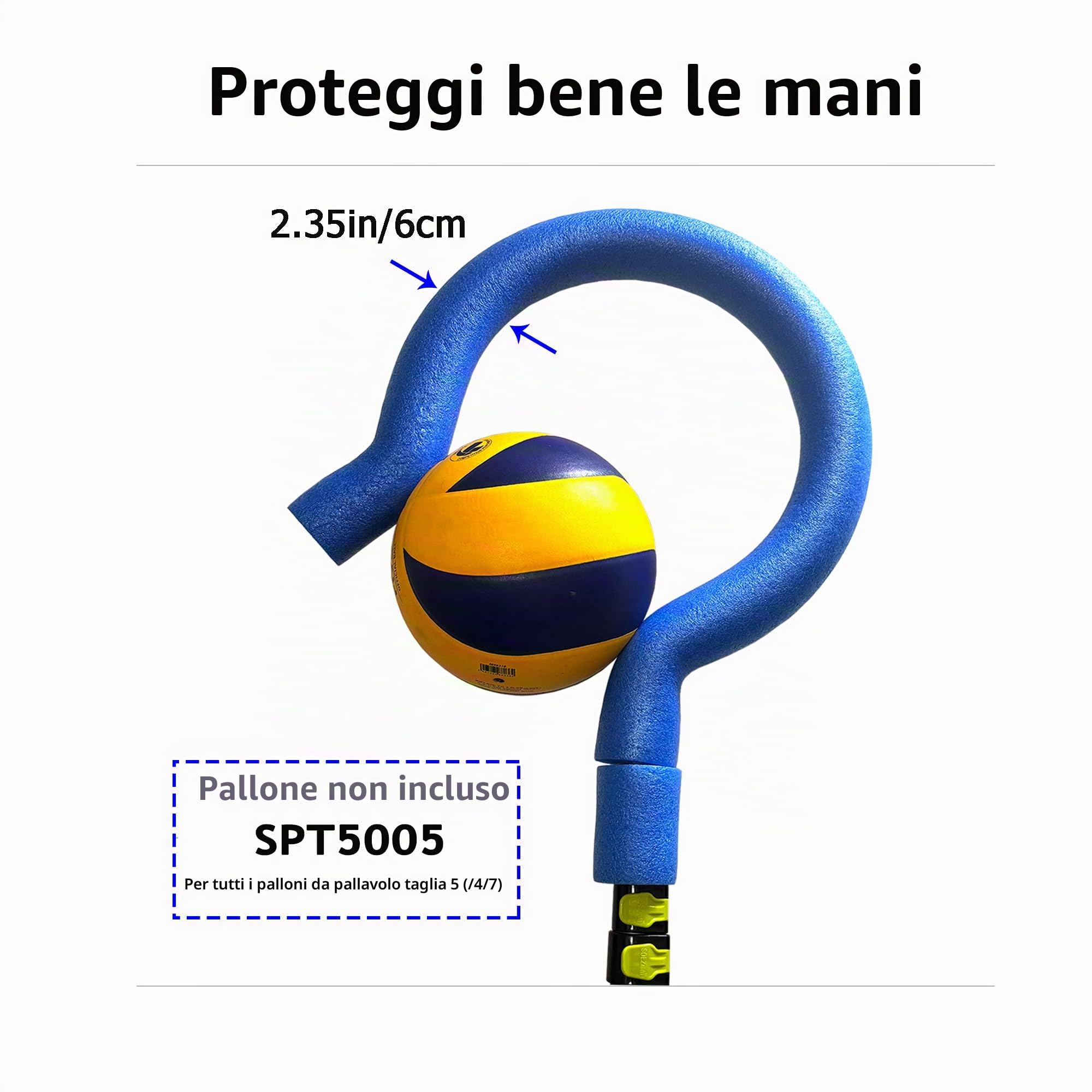 Spike Trainer per pallavolo SPT5005-Gancio a forma di punto interrogativo, leggero e durevole, che trattiene la palla per la battuta o gli allenamenti sulla schiacciata con una sensazione reale