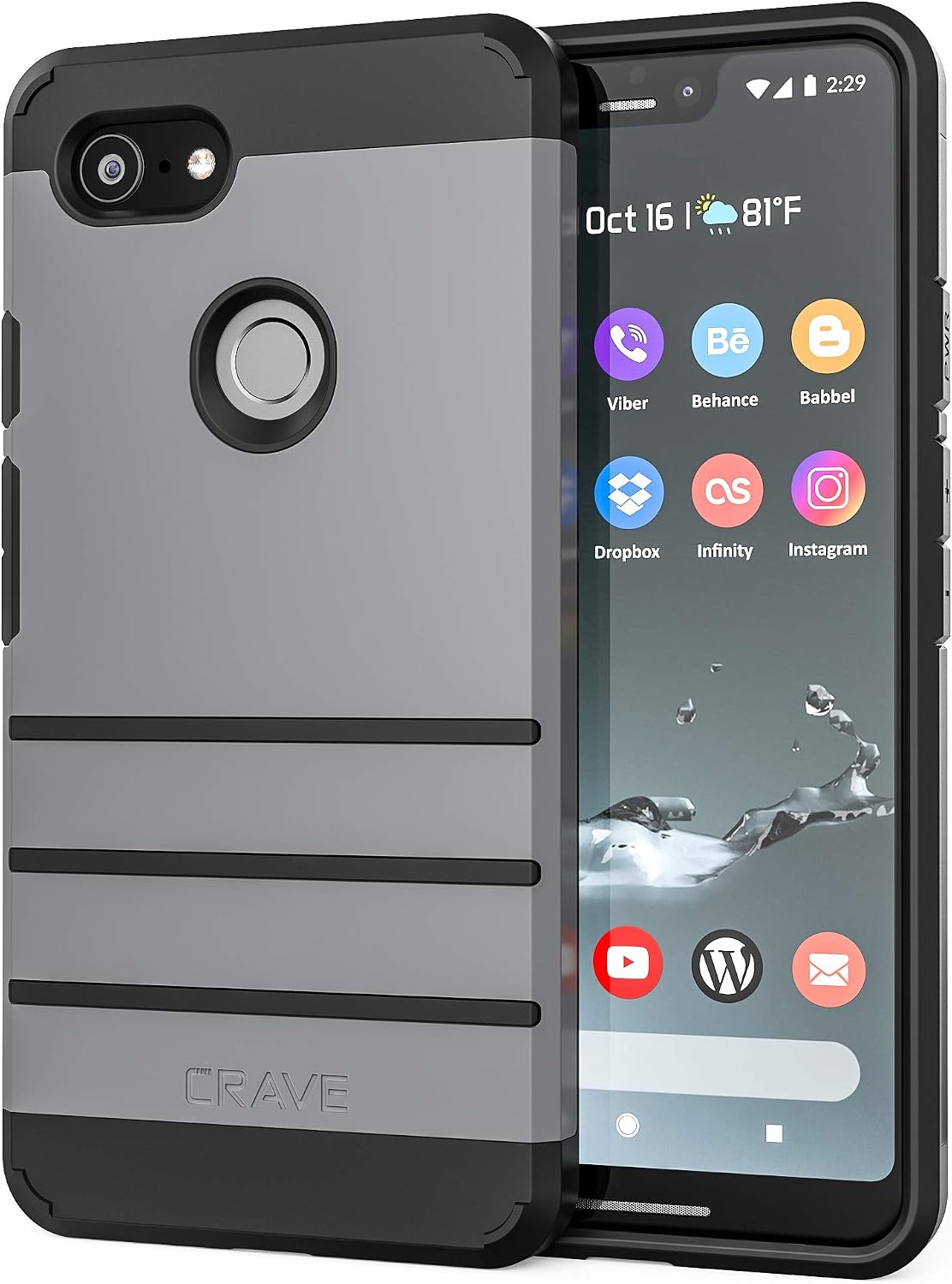 Crave Pixel 3 XL Case, Strong Guard Protection Series Case for Google Pixel 3 XL - Slate