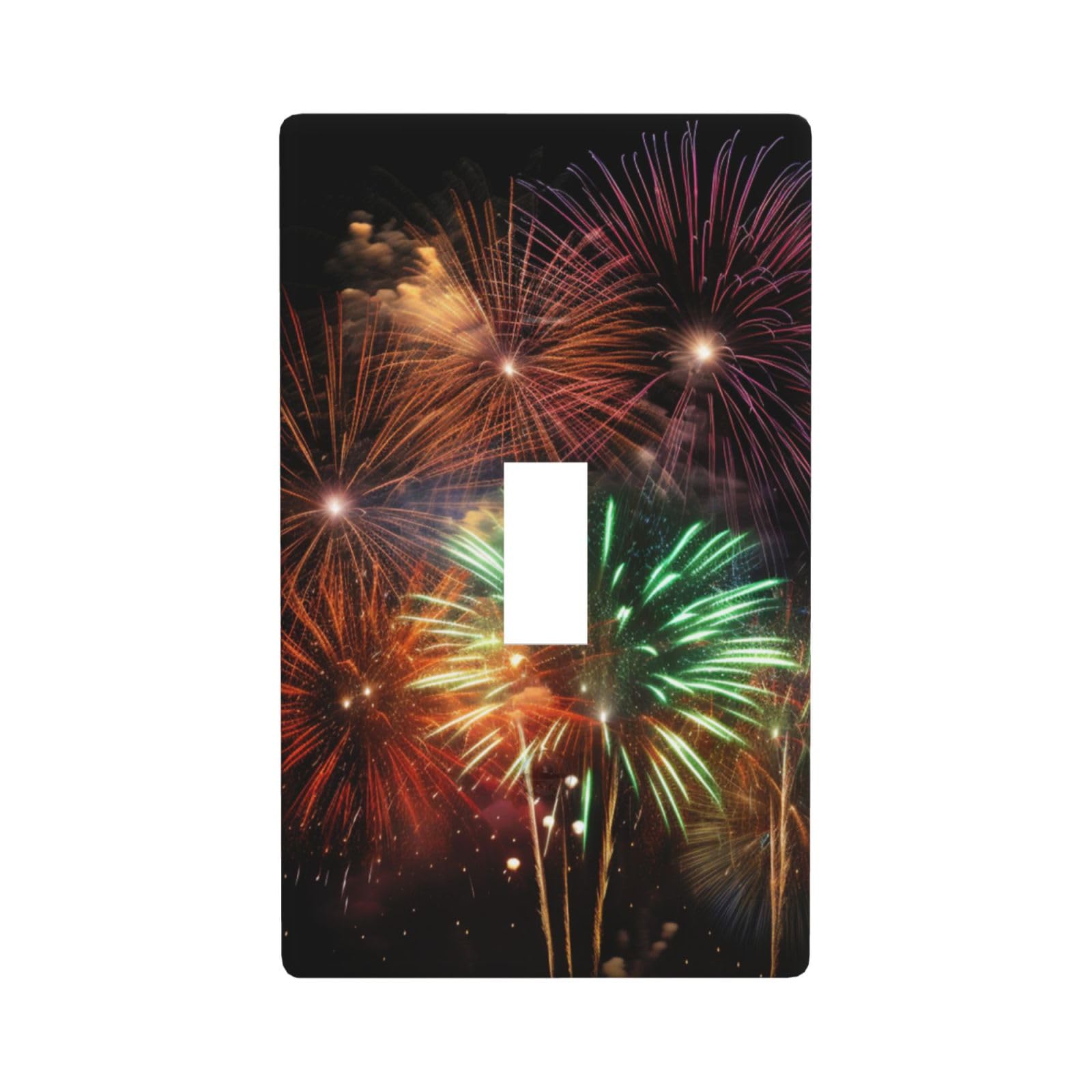 1-Gang Decorator Wall Plate Splendid fireworks Light Switch Cover Single Toggle Receptacle Outlet Wall Plate 4.5" x 2.8" Wallplate Unbreakable Polycarbonate Outlet Faceplates Covers