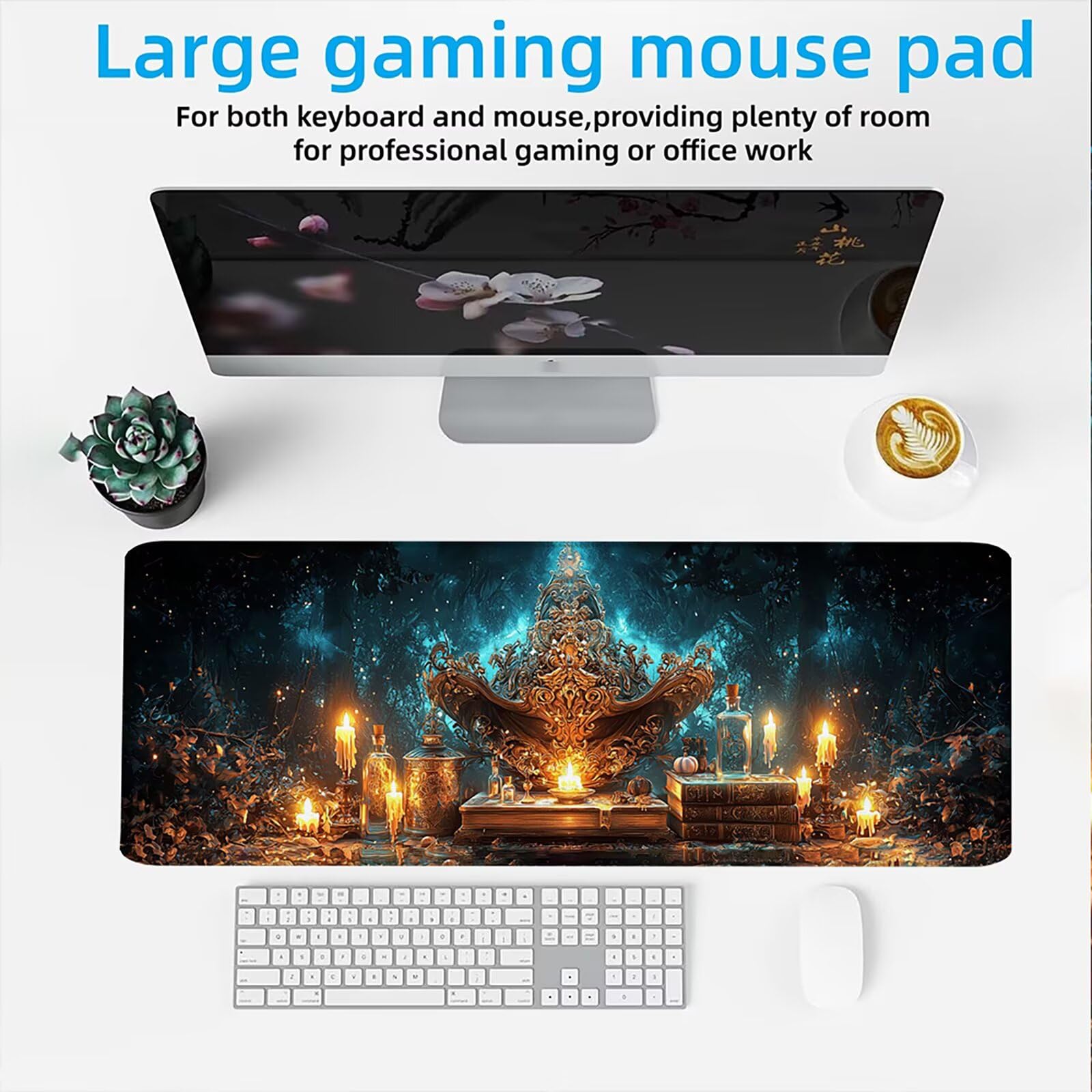 Podkładka pod mysz XXL Podkładka pod mysz Biurko 1200x600mm Ulepszona dokładność i szybkość Podkładka pod mysz, antypoślizgowa gumowa podstawa Zszyte krawędzie Trwałe wygodne do biura, gabinetu