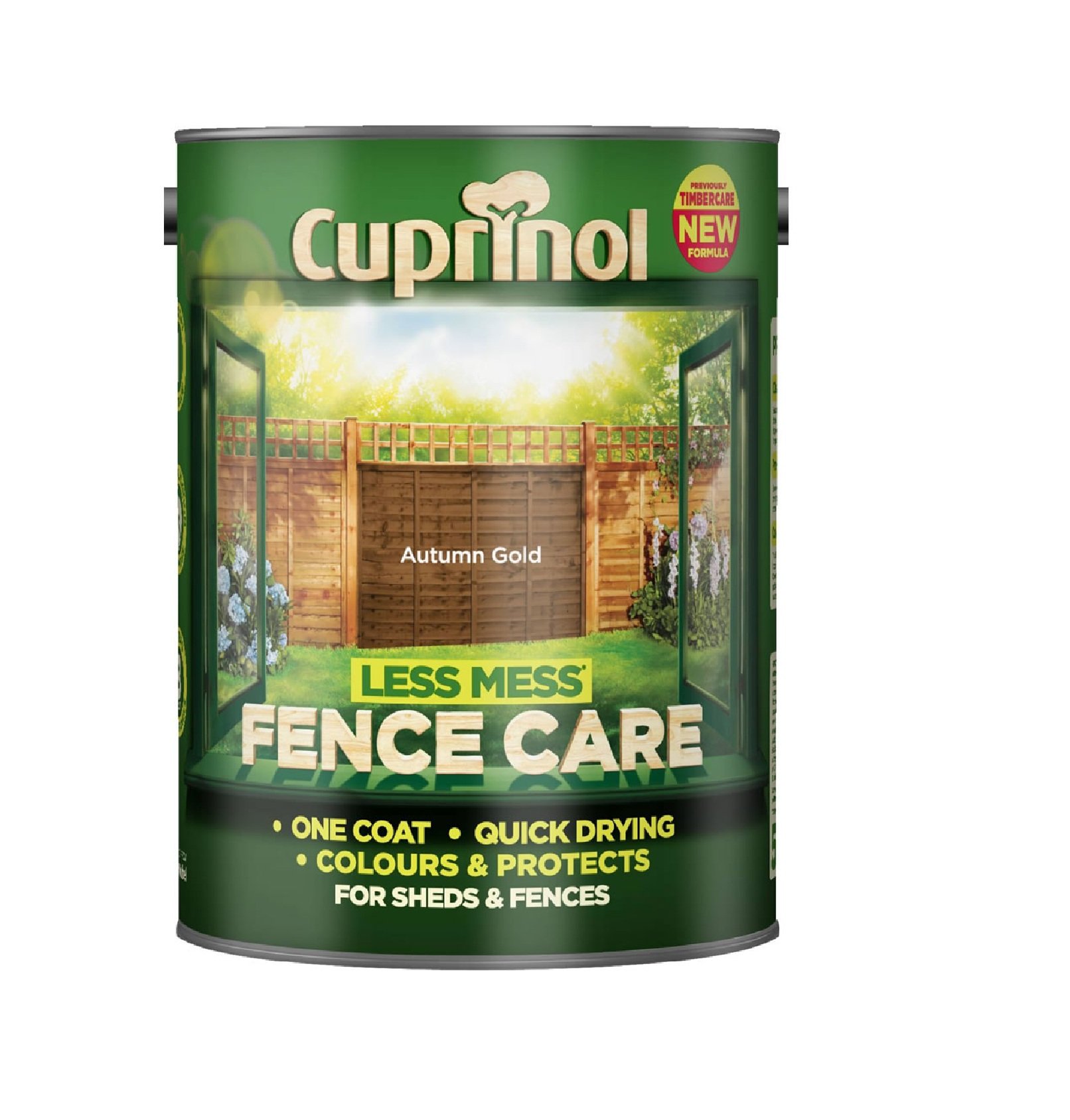 Cuprinol 5191664 Less Mess Fence Care Exterior Woodcare, Autumn Gold, 5 Litre