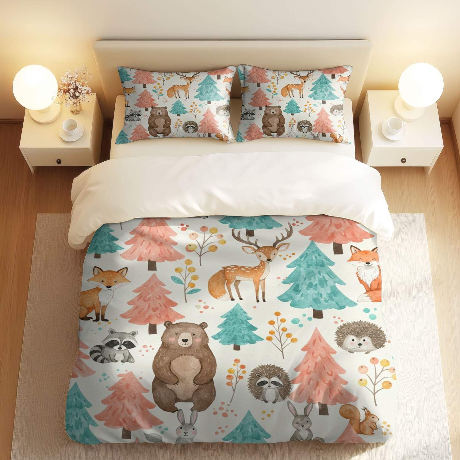 Housse de couette aquarelle King Size lavable et grand confort enfant