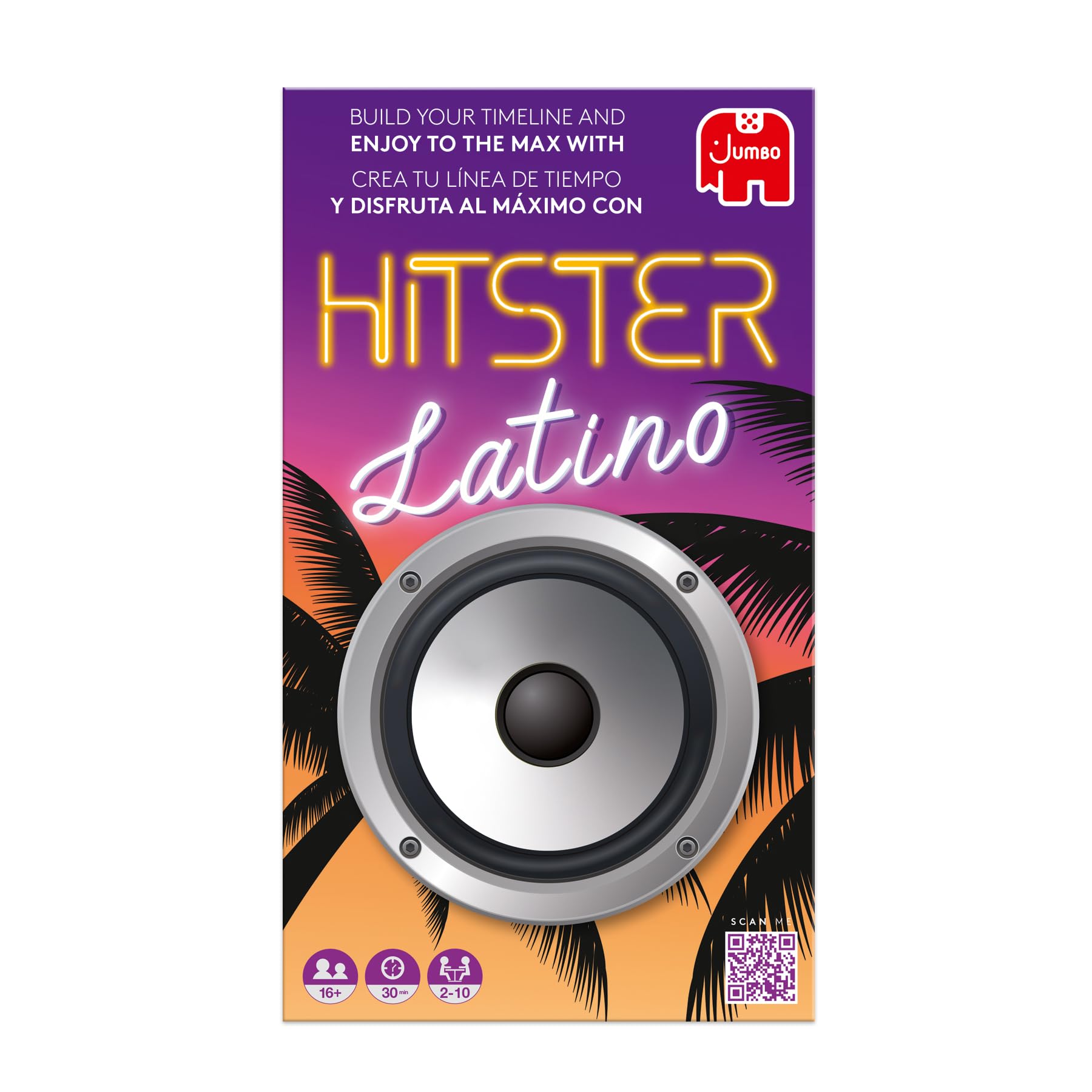 Jumbo Hitser Lateinisches Spiel, lustiges Musik-Quiz-Kartenspiel, 2-10 Spieler, 300 lateinische Musik-Hits – Ideal für Familienspielabende und Erwachsene (USA Edition)