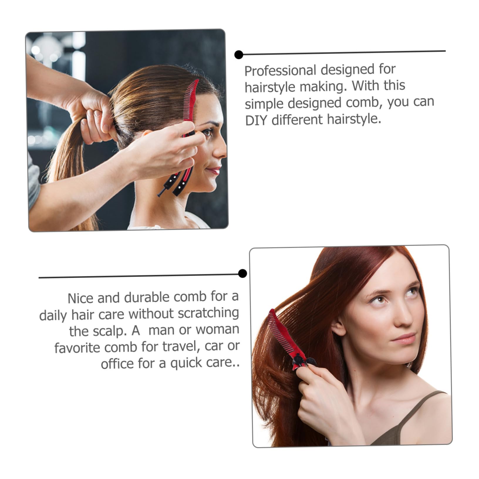 DOITOOL Peine De Peluquería De Acero Inoxidable Diseño Curvado Para Hombres y Mujeres Herramienta Profesional Para Estilizar Peinados Salones y Uso Personal