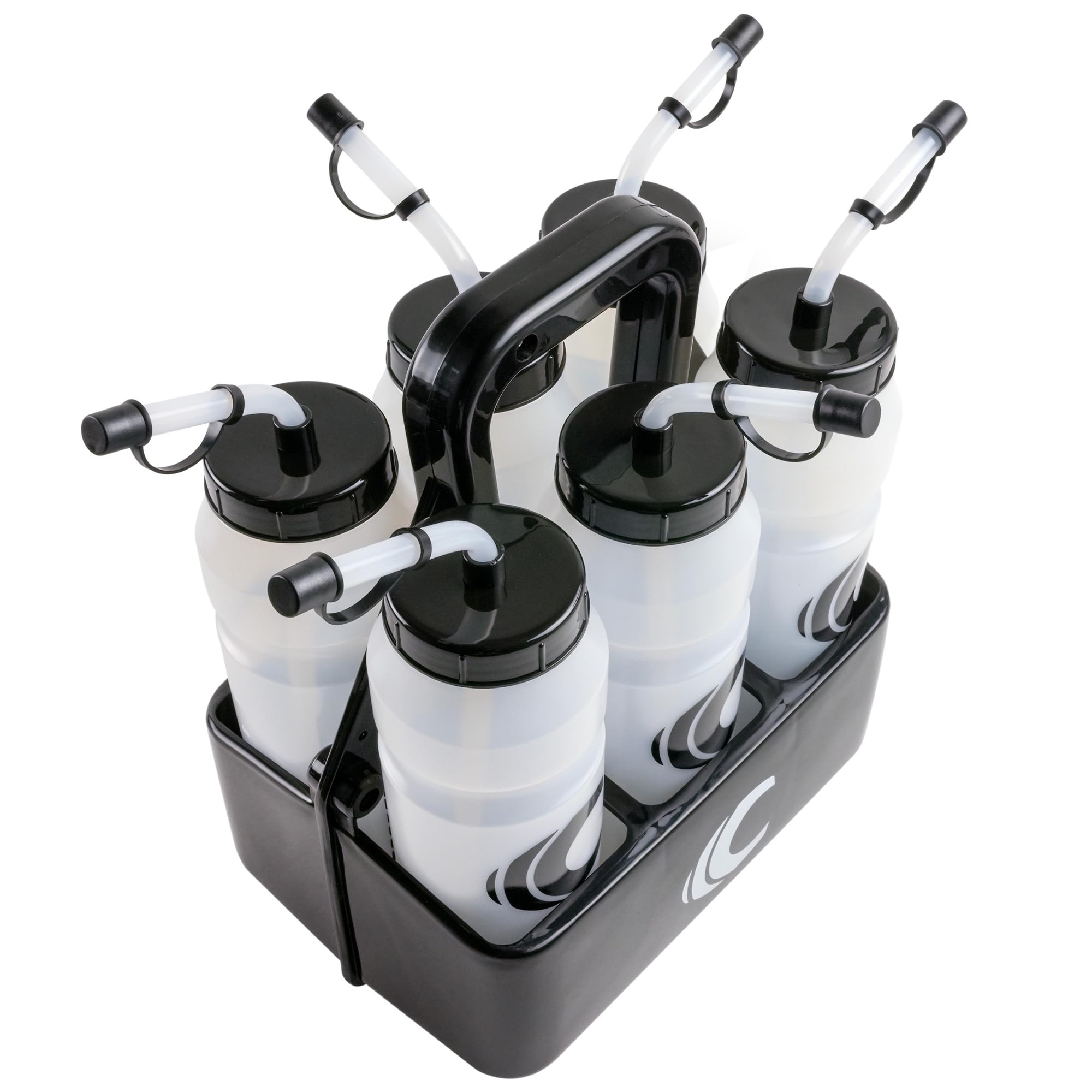 Botella de agua deportiva de 1 litro, plástico sin BPA, capacidad de 34 onzas, boca grande, 2 tapas con portabotellas (transparente)