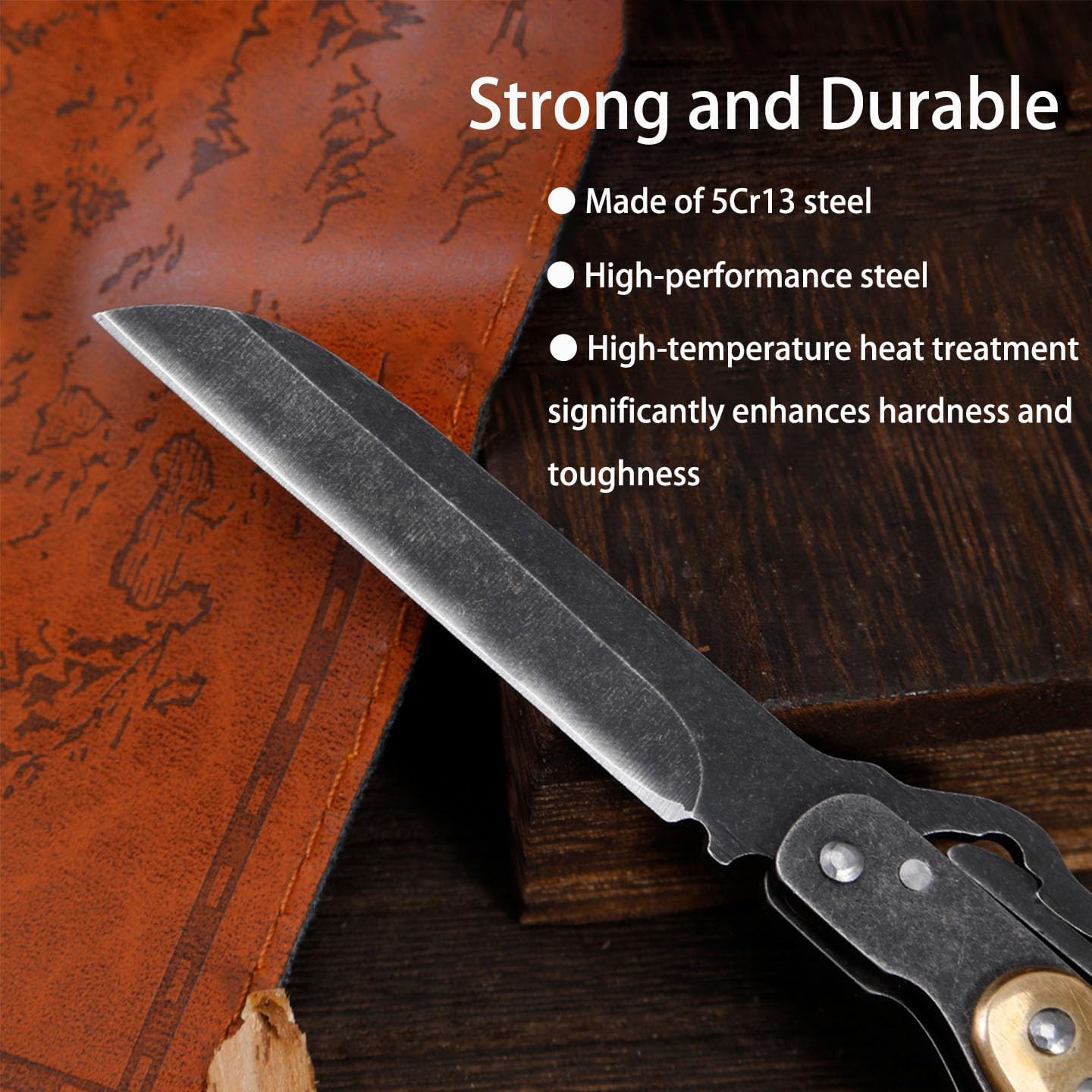 Retro Pocket Knife - Vintage Brass Finish, 2.3" Stainless Steel Blade, Compact EDC Folding Knife for Men, Outdoor Camping, Hiking & Daily Carry Collection