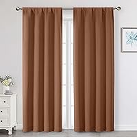 Vista 21 de Cortinas opacas para dormitorio, sala de estar, juego de 2 paneles de 54 pulgadas de largo, cortinas de oscurecimiento de habitación con aislamiento