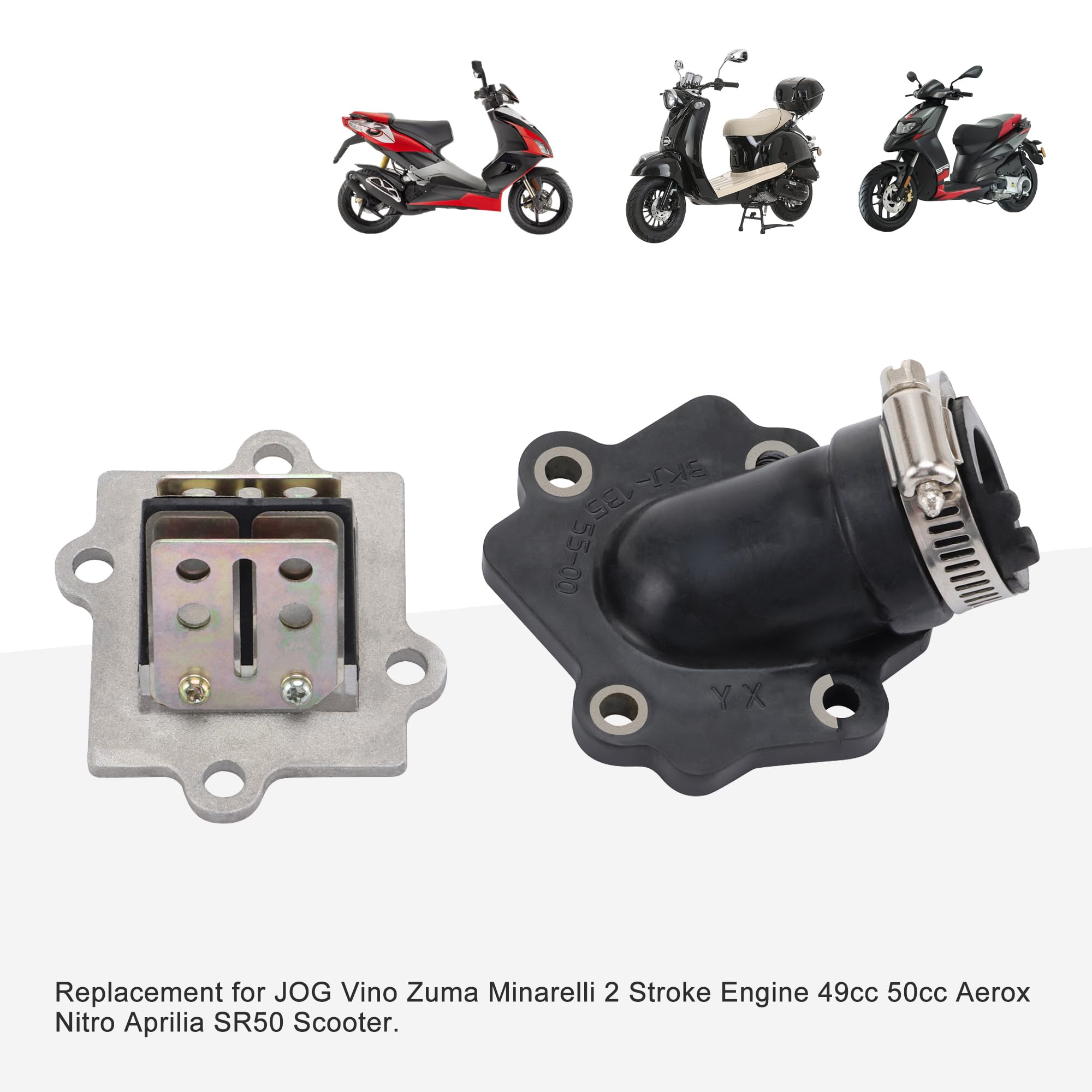 Collettore Aspirazione Minarelli Orizzontale - Per Malaguti F12 50 1994-2007, Ricambio Aftermarket - Foto 9