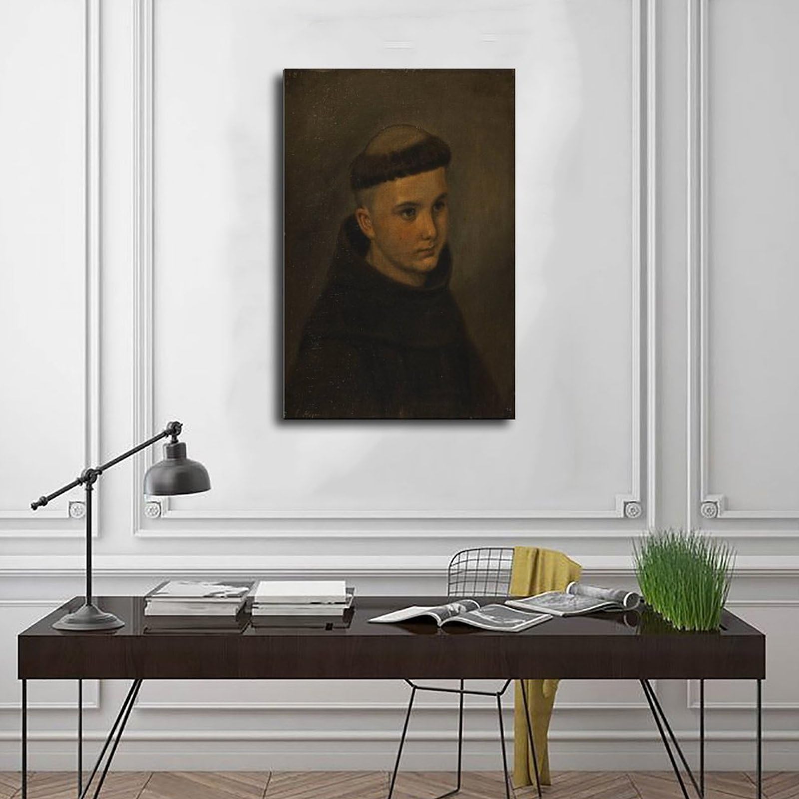 Ernst Meyer Leinwandposter, halblang, Portrait eines jungen Franziskaners, Wandkunst, Schlafzimmer, Büro, Küche, Dekoration, Geschenke, 50 x 75 cm