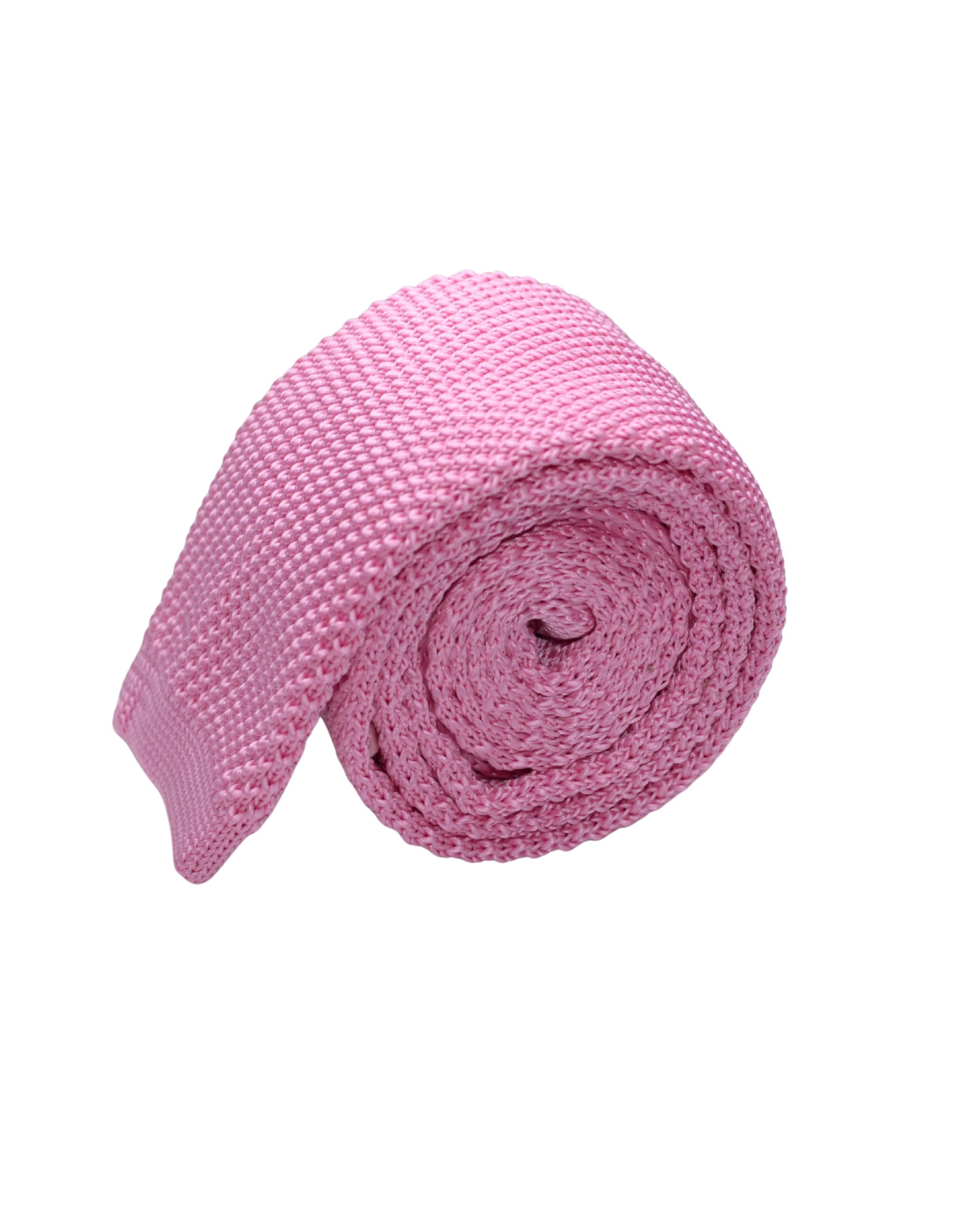calixto Men’s Knitted Tie Solid Pink Slim Necktie – Modern Knit Neck Tie for Weddings, Business, Office, Formal & Casual Wear-picture-33
