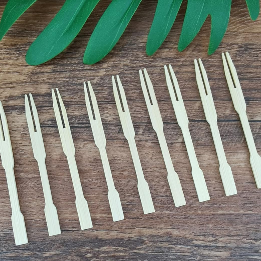 BetterJonny – Paquete de 500 tenedores de bambú, tenedores desechables ...