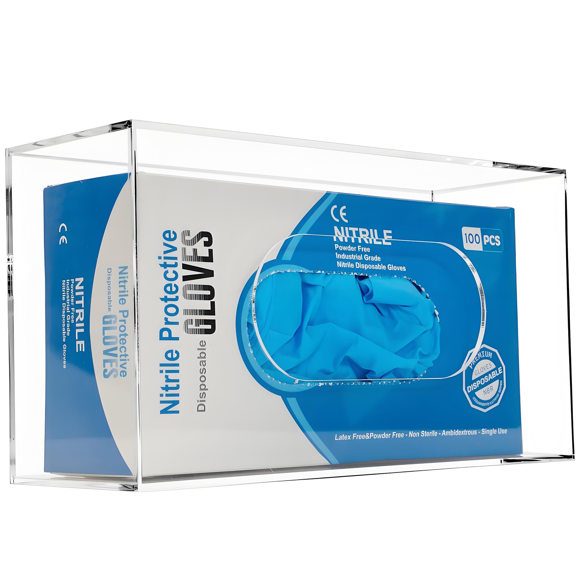 Glove Box Holder Dispenser Acrylic Triple Side Loaded Clear Rack Storage Organizer For Medical Latex Rubber Exam Disposable Glove Boxes And Face~p105282564