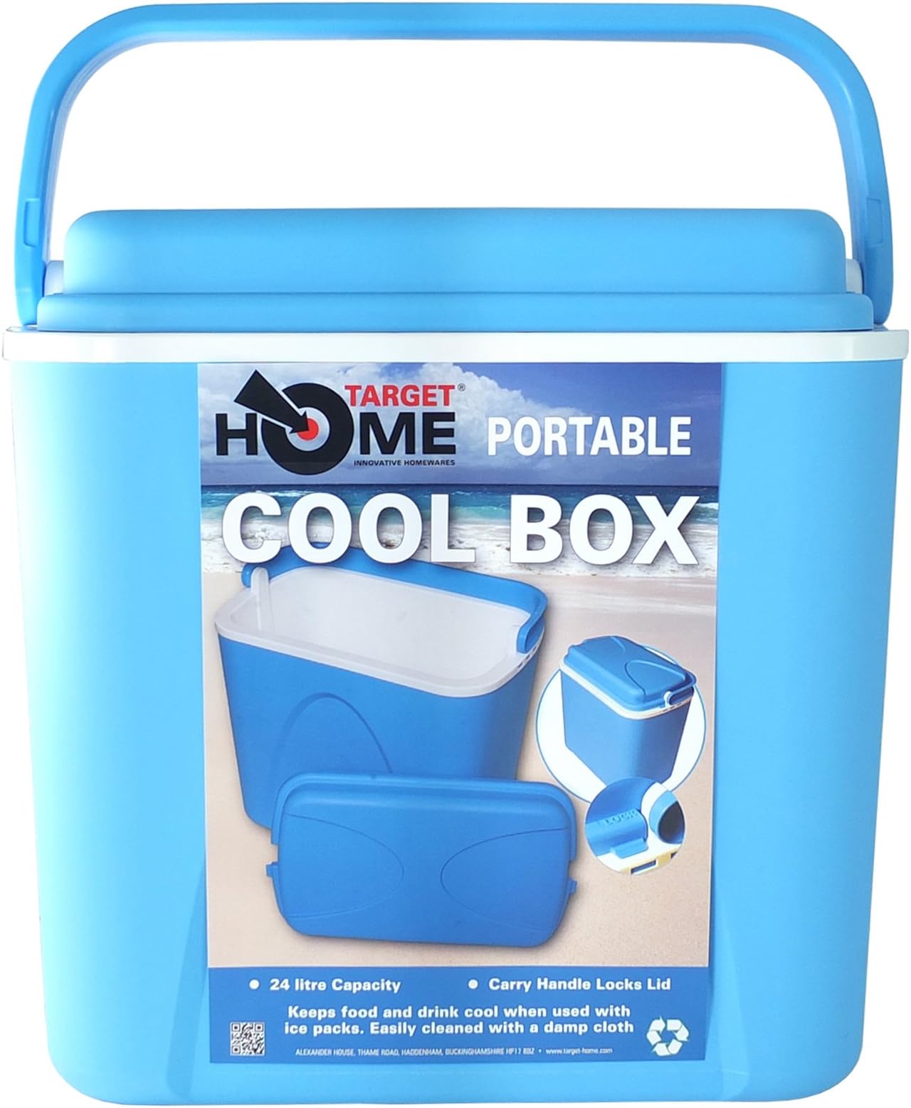 Target Homewares® 24 Litre Large Cool Box - Perfect for Picnic Beach Camping - Fully Insulated Ice Cool Box